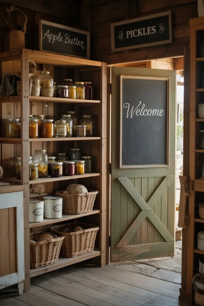 Rustic Farmhouse Pantry with Wooden Accents