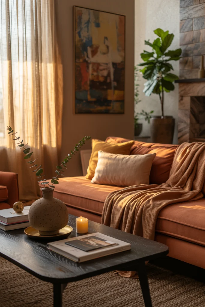 Seasonal swaps keep the room fresh without big change