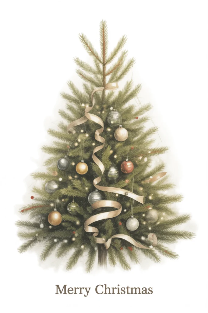 Sketching a Classic Christmas Tree