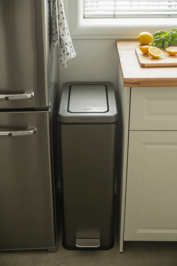 Slim Trash Cans for Narrow Kitchens