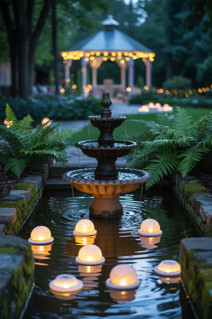 Solar Lights Around Water Features