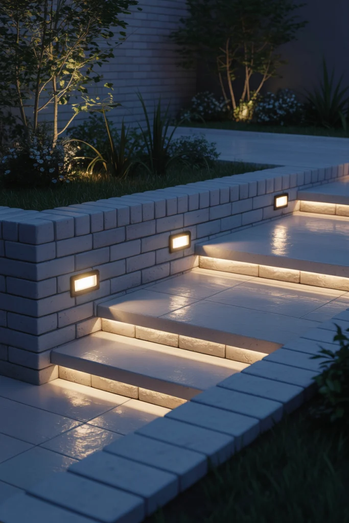 Solar Lights Embedded in Stone or Brick