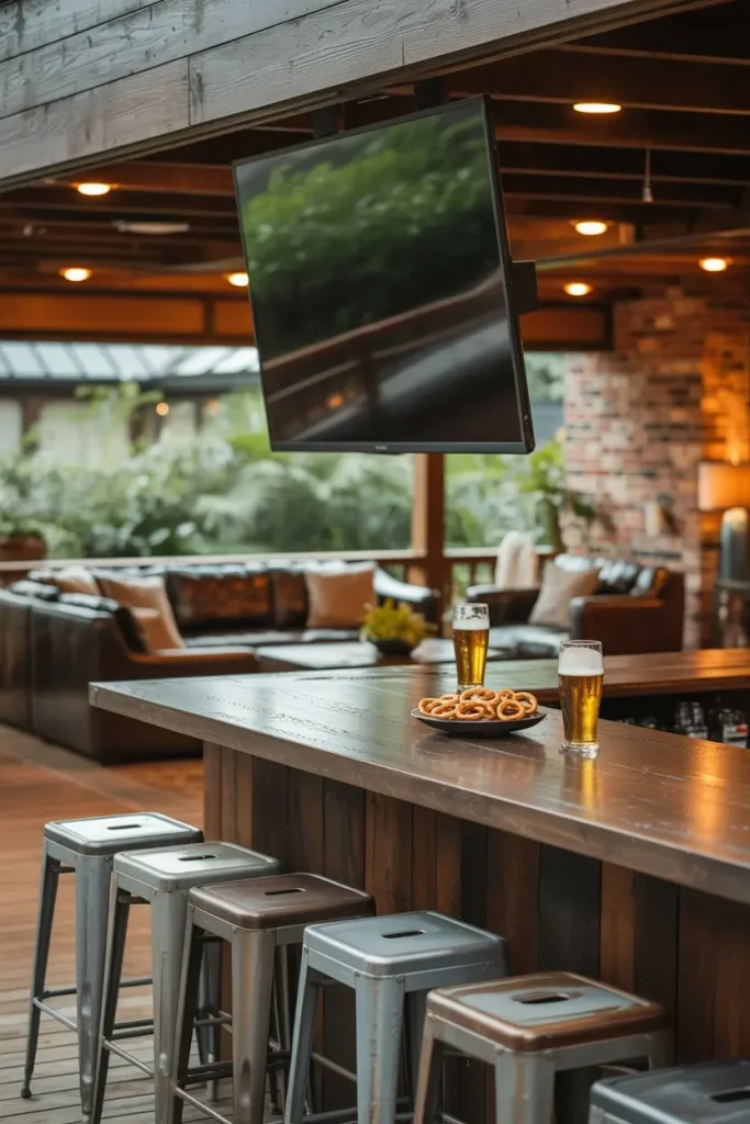 Sports Bar Setup with Big Screen Entertainment