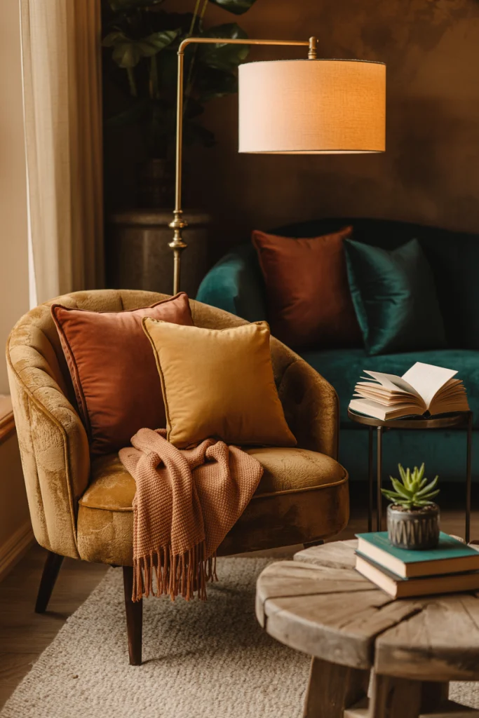 Start with layered lighting for gentle warmth