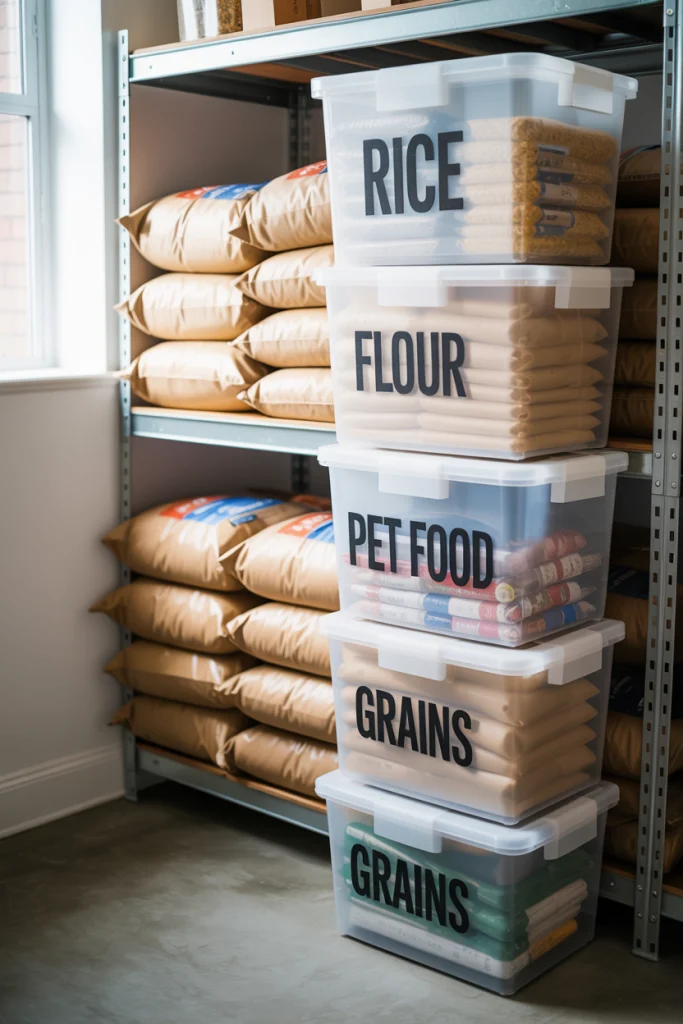 Store Bulk Items in Lidded Bins