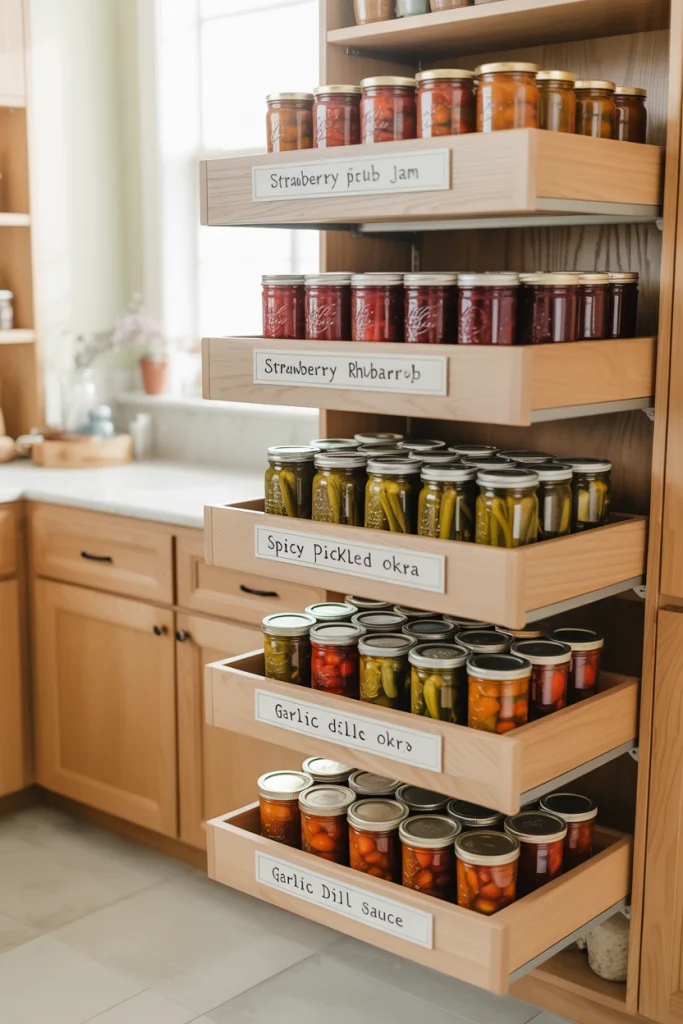 Store Jars in a Dedicated Cabinet with Pull-Out Shelves