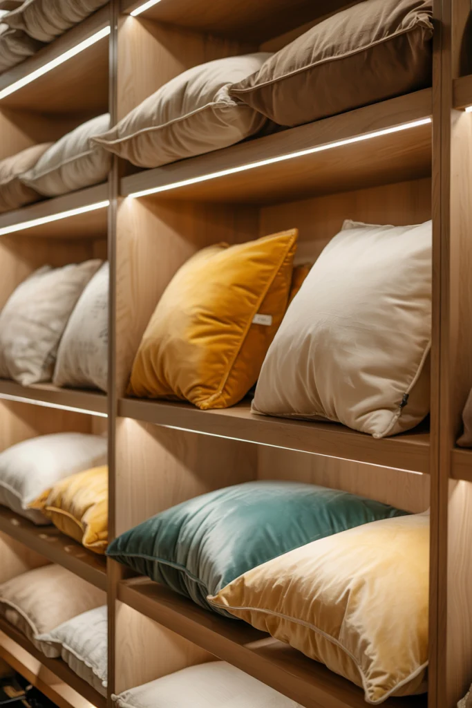 Store Pillows in a Linen Closet