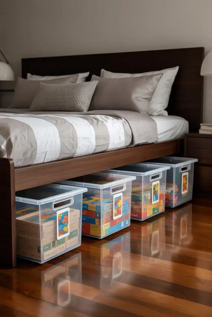 Store Puzzles in Under-Bed Storage Bins