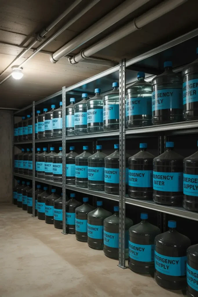 Store Water Jugs in a Basement or Crawl Space