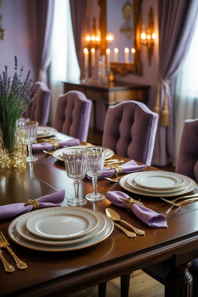 Try Purple and Gold for Royal Appeal