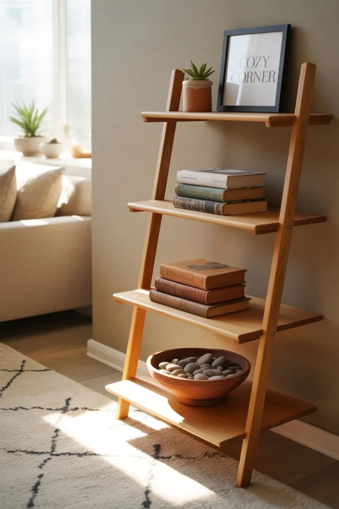 Try a Leaning Ladder Shelf