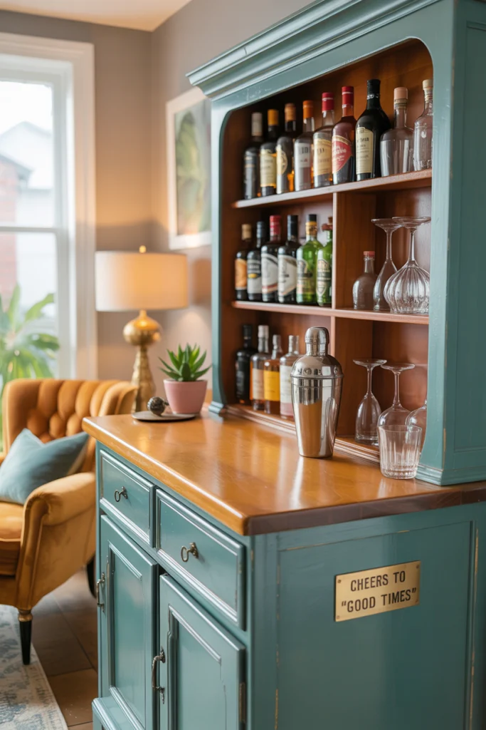 Upcycled Cabinet Bar