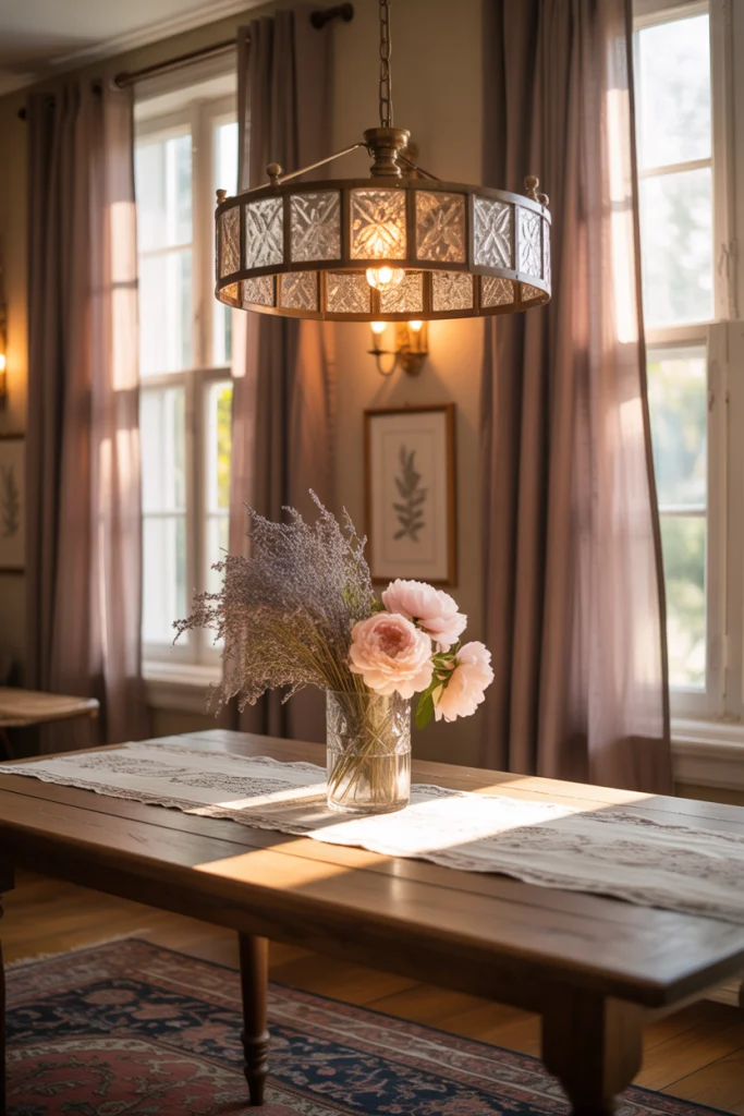 Use Mauve Curtains for a Cozy Touch
