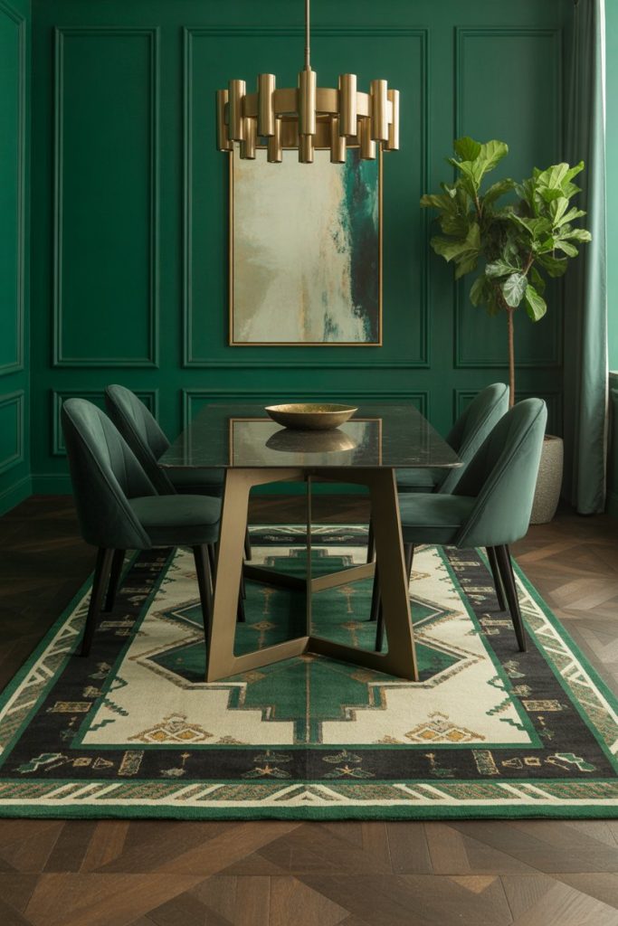 Use Patterned Rugs for a Soft Base