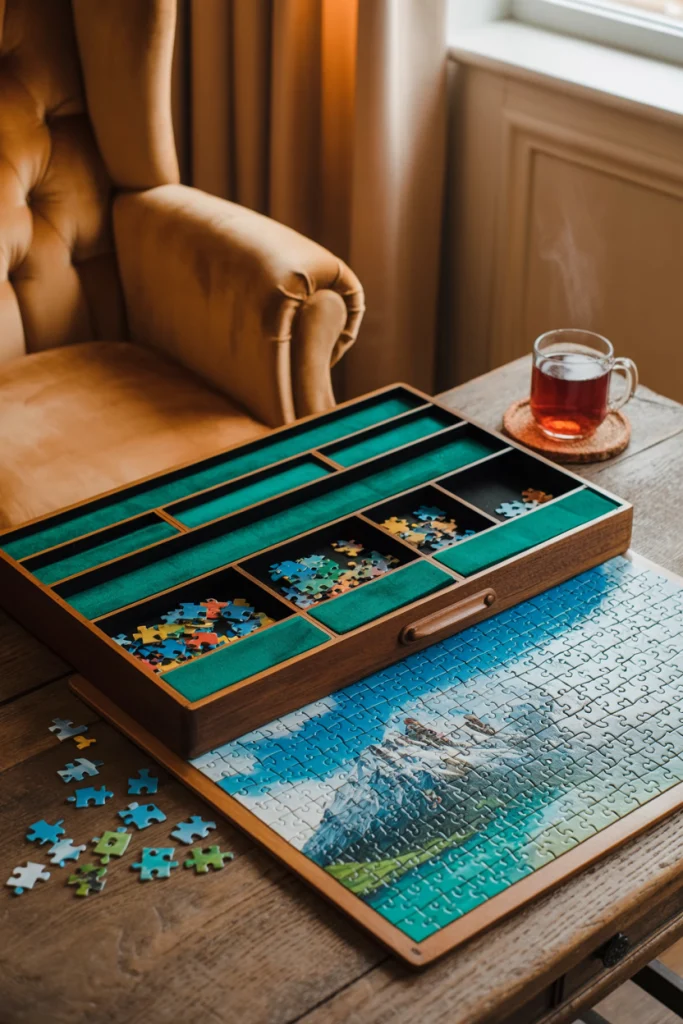 Use Puzzle Boards with Built-In Storage
