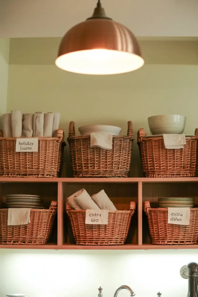 Use Warm, Textured Baskets for Storage