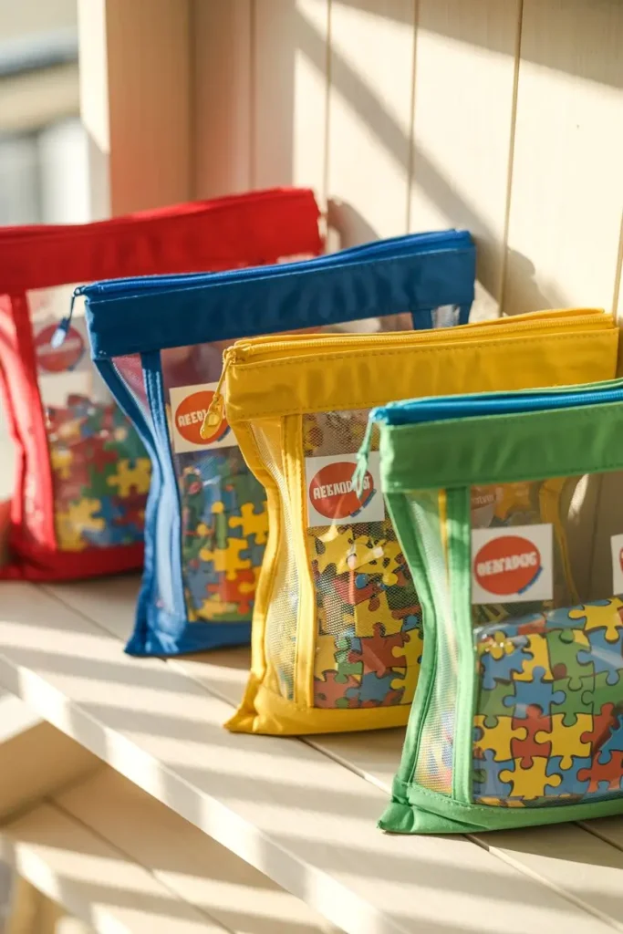 Use Zippered Mesh Bags for Puzzle Pieces