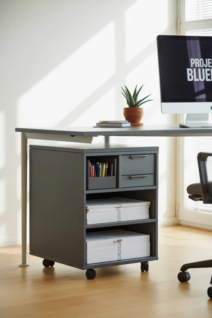 Use a Slim Drawer Unit Under One Side