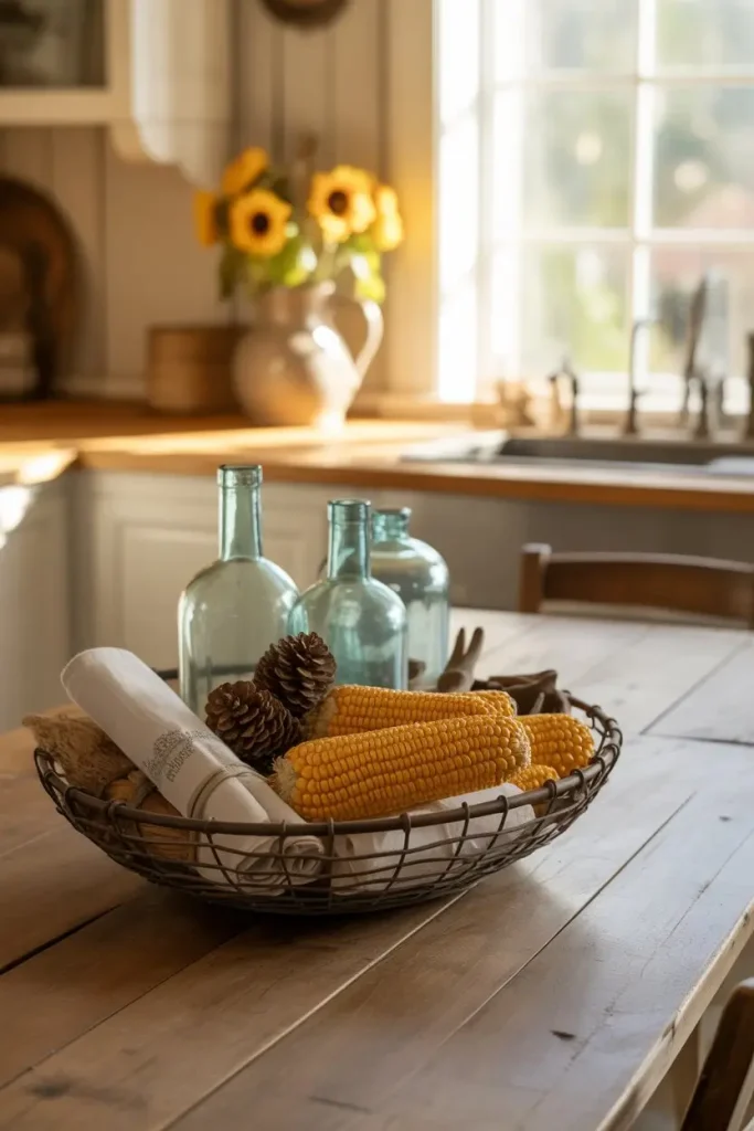 Use a Wire Basket as a Centerpiece Base