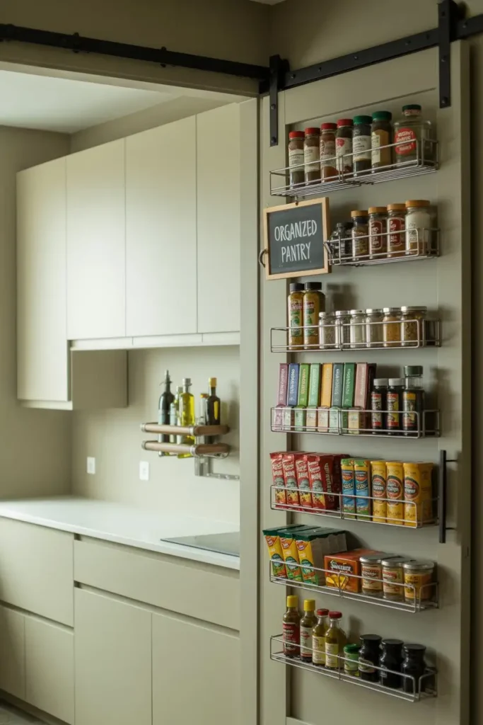 Use the Back of the Door for Slim Storage