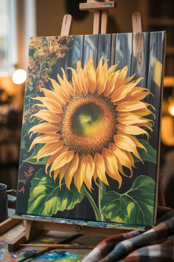 Vibrant Sunflower Canvas Painting