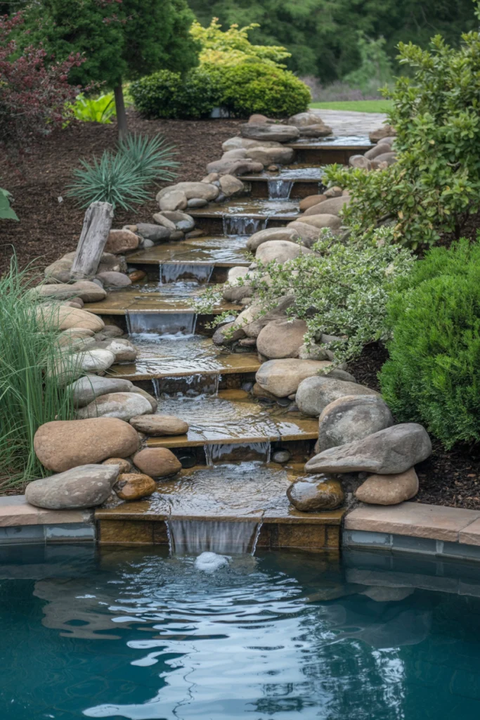 Water Steps with Cascading Flow