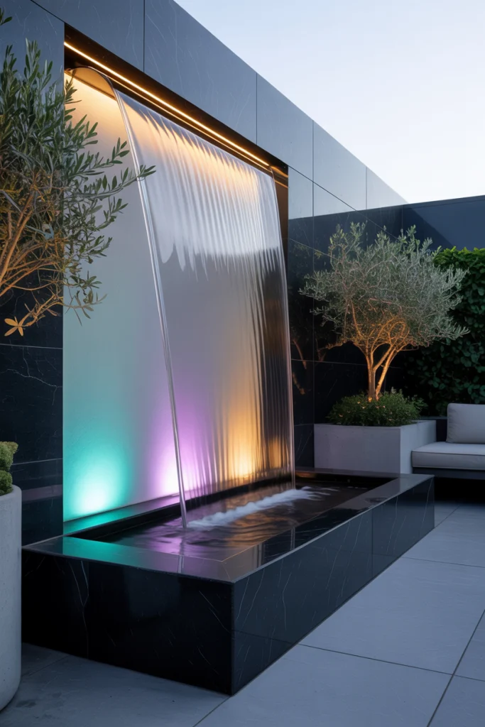 Water Walls with Light Play
