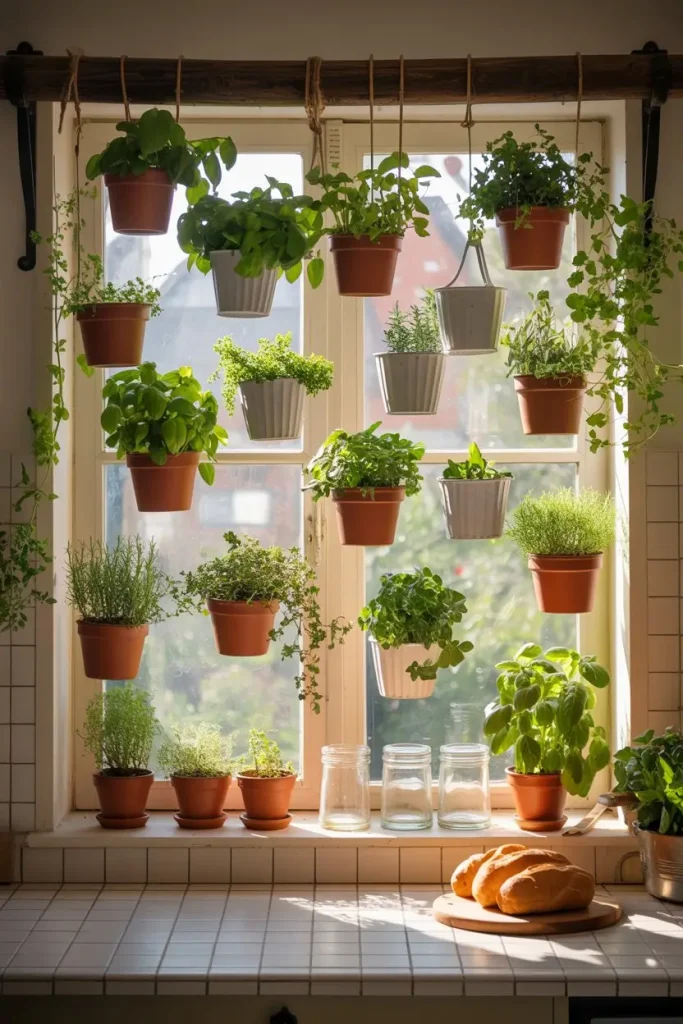Window Frame Hanging Planters for Natural Light