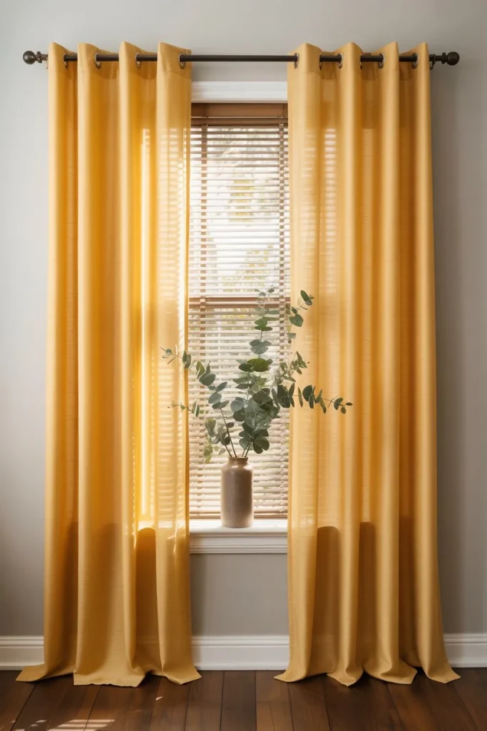 Window Treatments in Yellow Tones