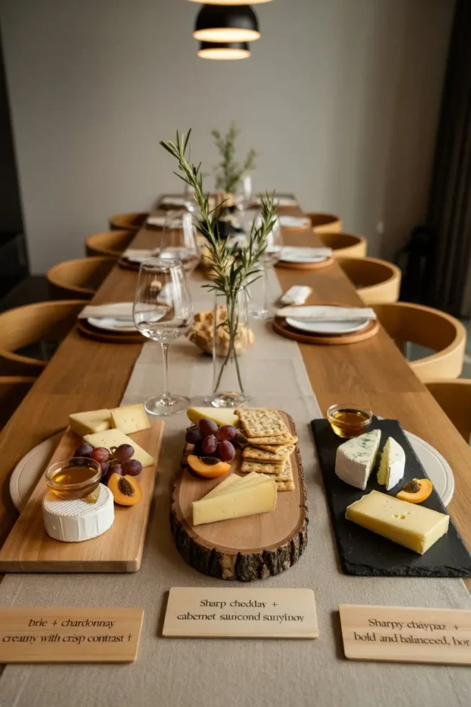 Wine and Cheese Pairing Table