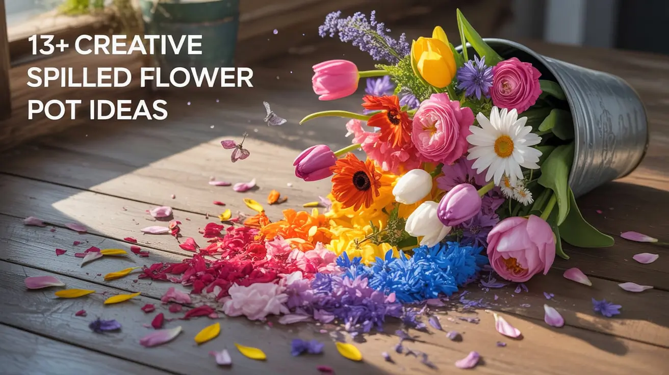 13+ Creative Spilled Flower Pot Ideas