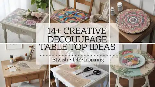14+ Creative Decoupage Table Top Ideas