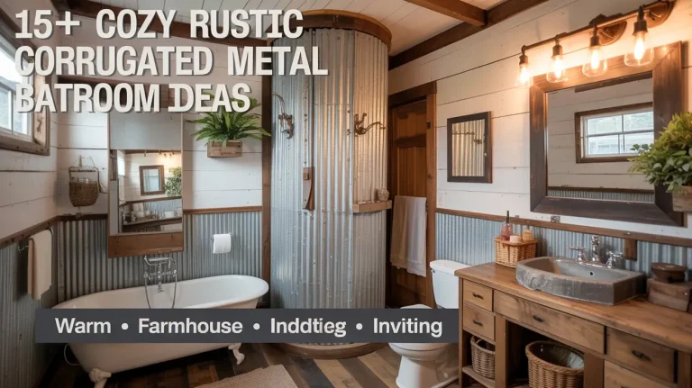 15+ Cozy Rustic Corrugated Metal Bathroom Ideas