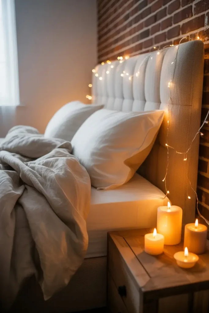 Layered Fairy Lights with Candles for Deep Warmth