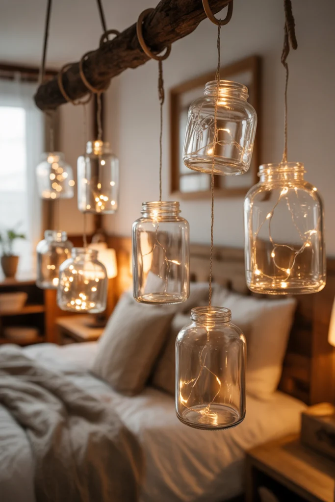 Hanging Light Jars for Rustic Charm