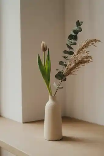 A Single Fresh Stem in a Slim Vase