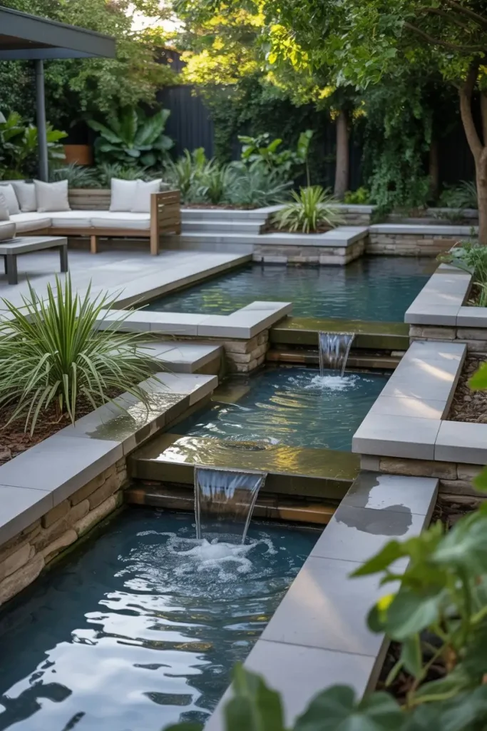 Backyard Oasis with Water Features
