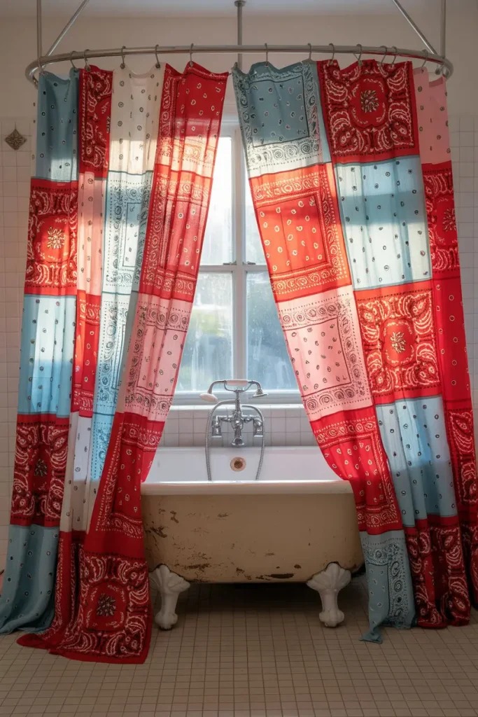 Bandana Shower Curtains for Bathrooms