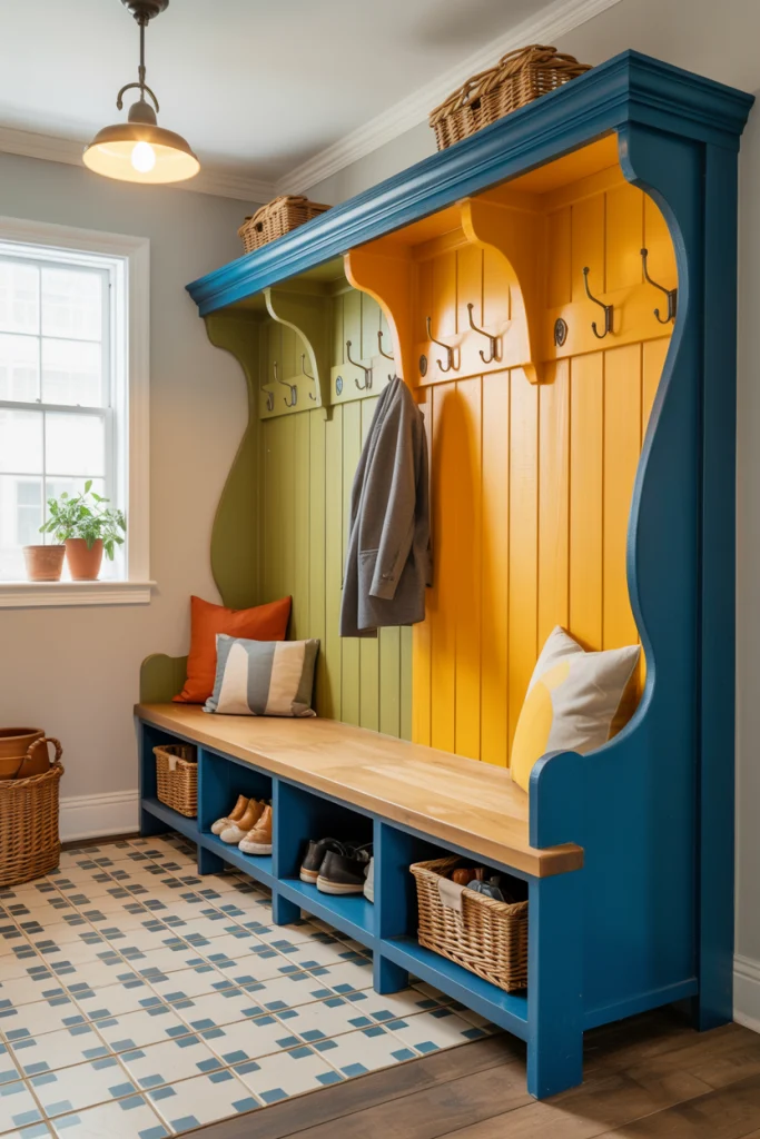 Brightly Painted Bench for a Pop of Color
