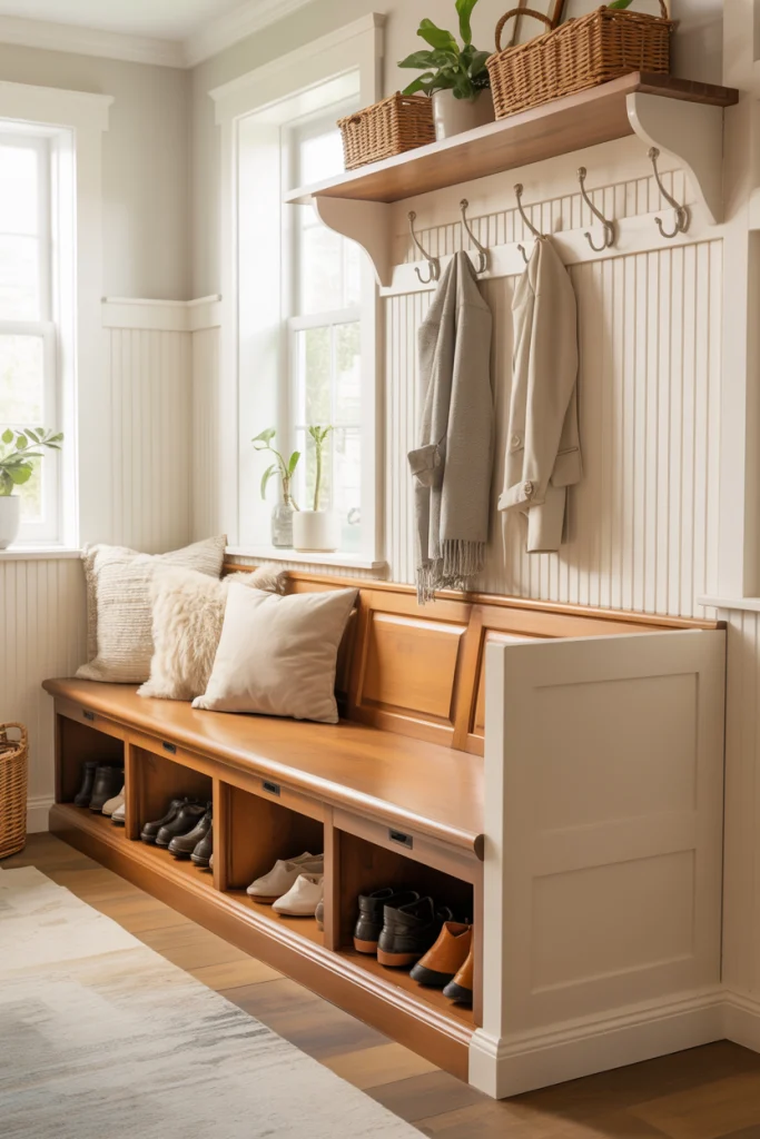 Built-In Bench with Hidden Storage