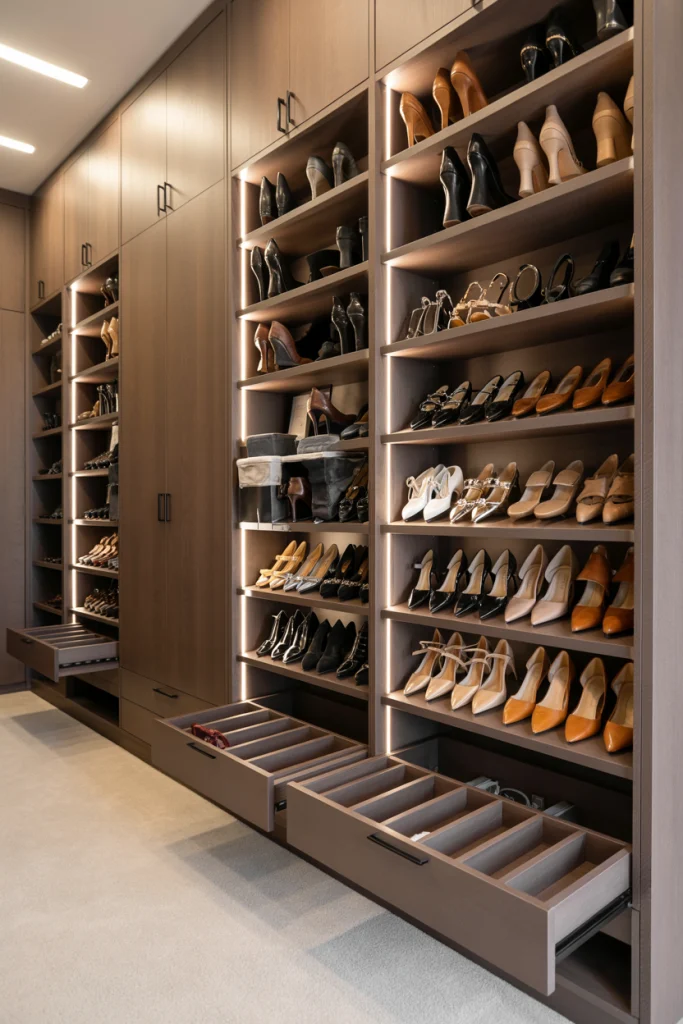 Built-In Shoe Closets for Lasting Organization