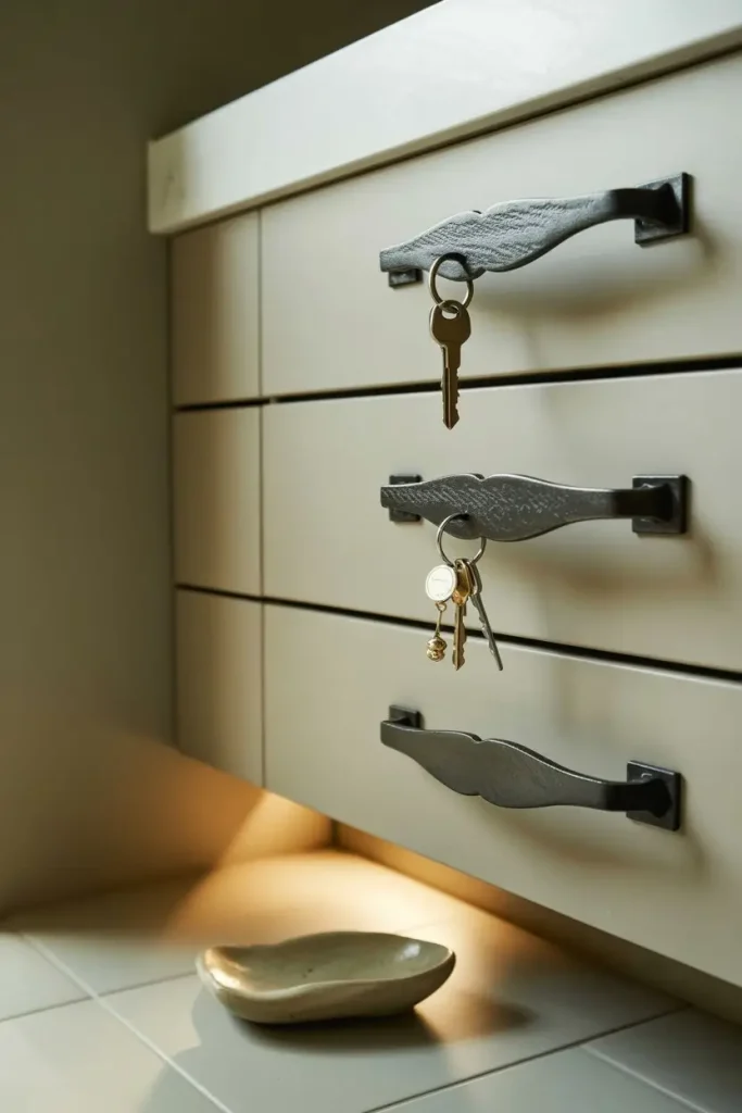 Cast Iron Drawer Pulls with Storage Function