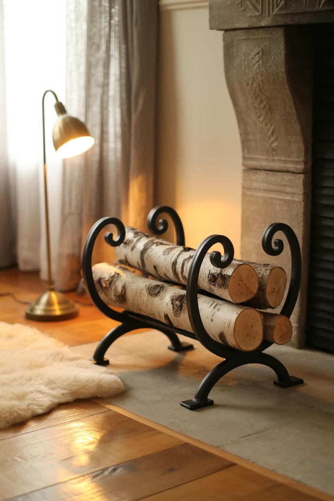 Cast Iron Fireplace Accessories for Wood Storage