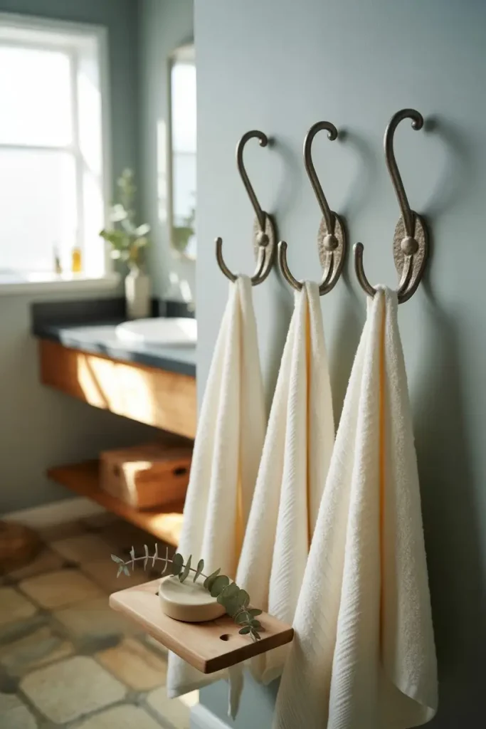 Cast Iron Hooks for Bathroom Towels