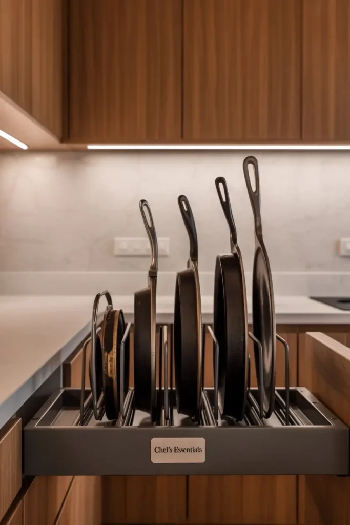 Cast Iron Pan Organizers for Cabinets