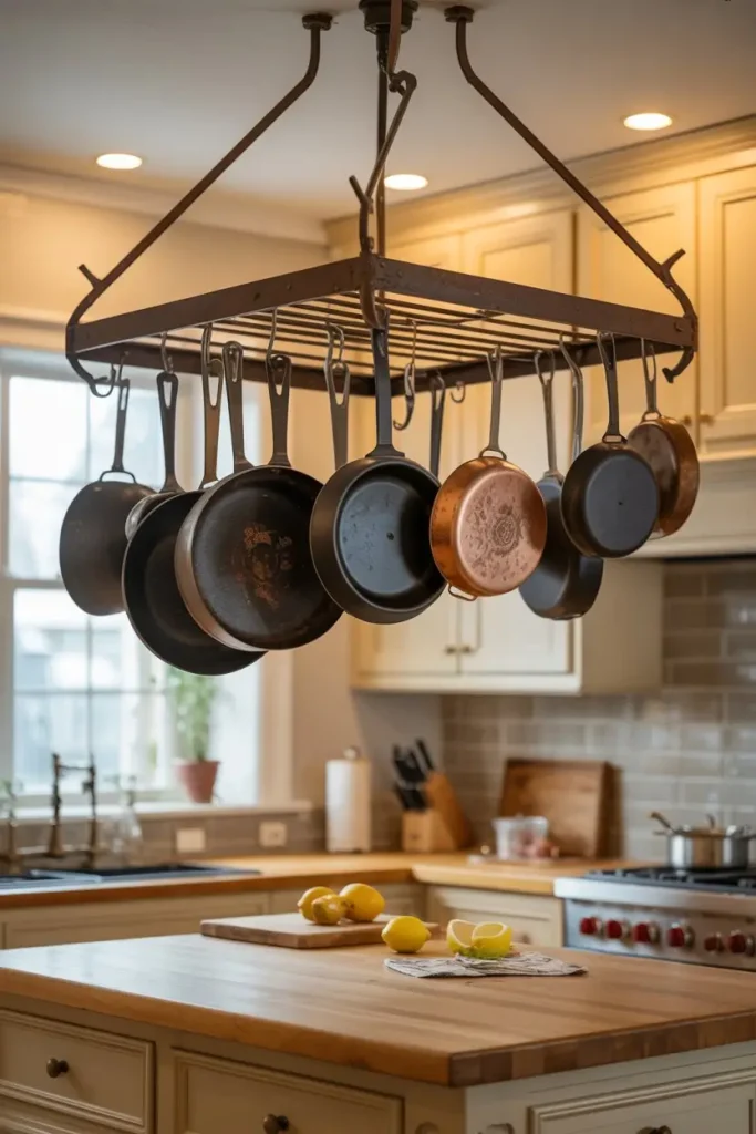 Cast Iron Pot Racks in the Kitchen