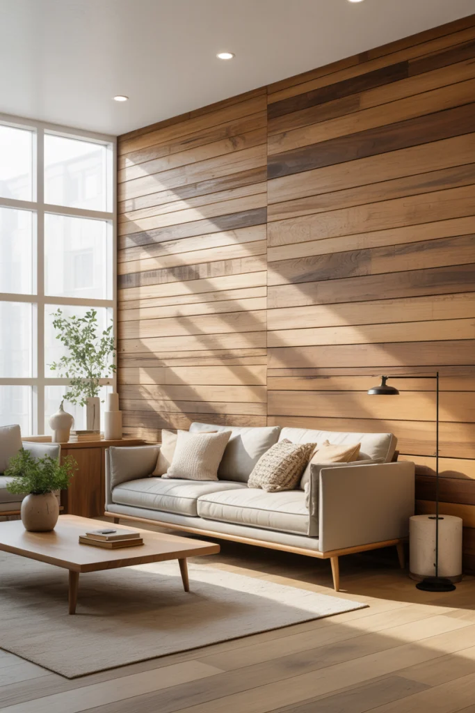 Classic Horizontal Plank Wood Accent Walls