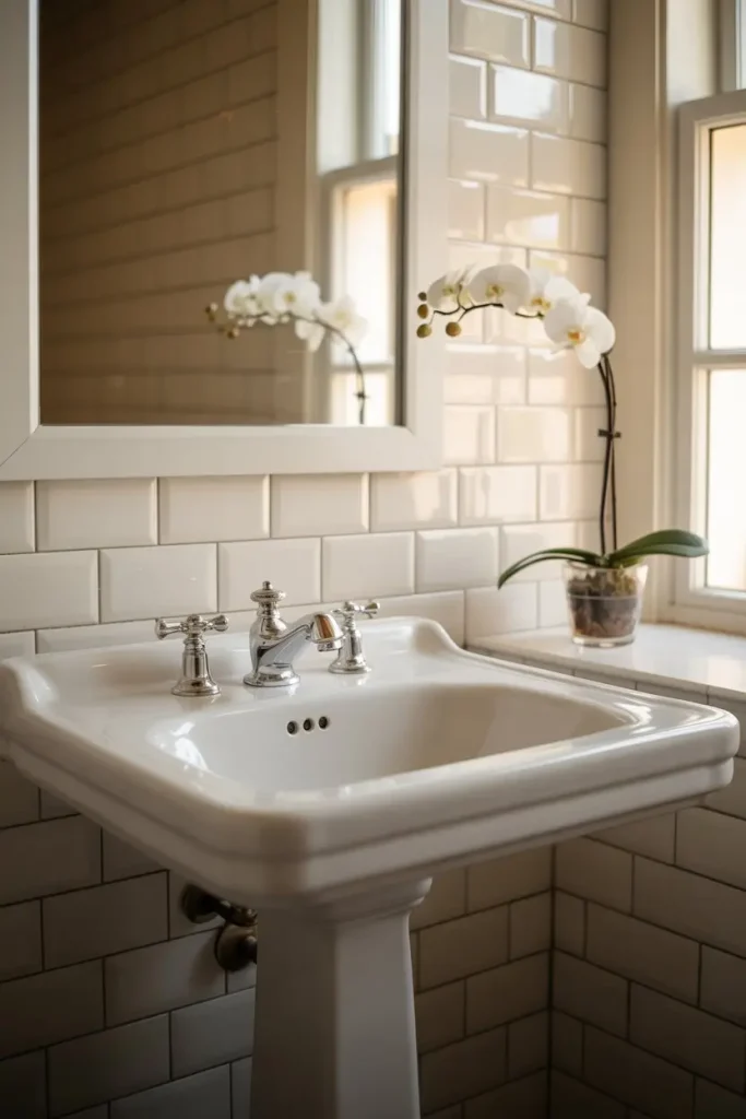 Classic White Pedestal Sink for Timeless Appeal