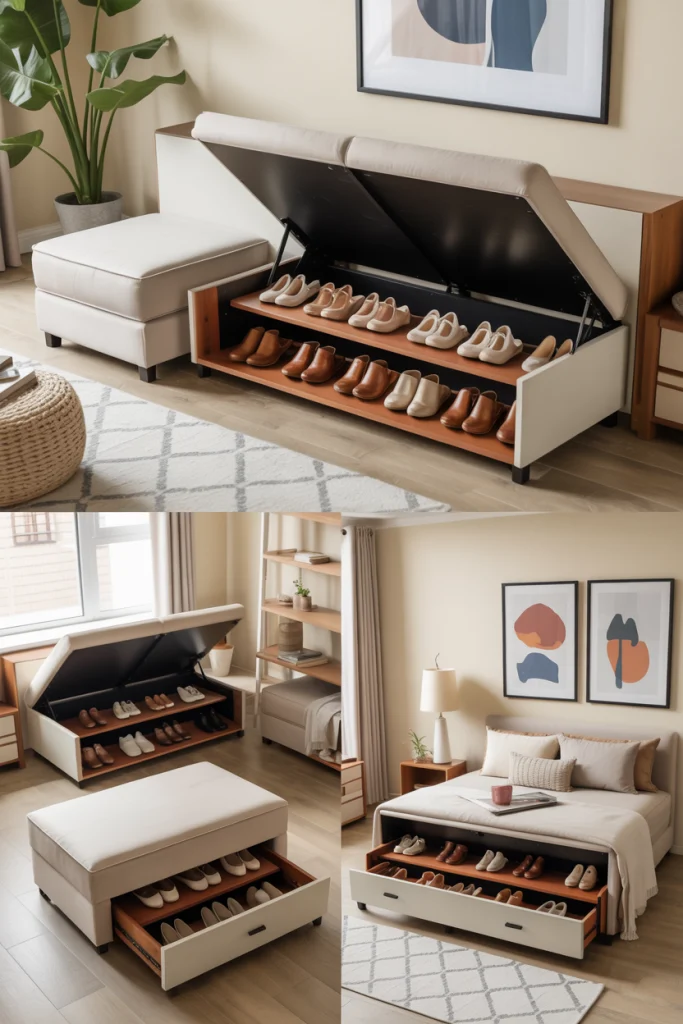 Convertible Furniture Shoe Closets for Multipurpose Spaces