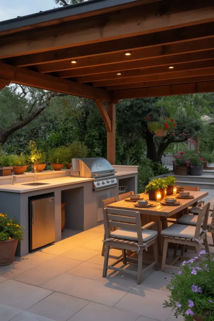 Covered Patio Kitchen for All-Weather Cooking